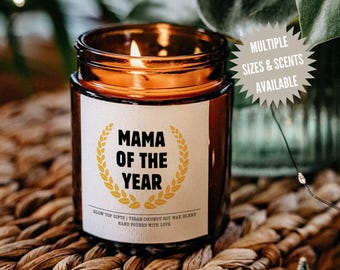 Mom of the Year Gift, Mama of the Year Soy Candle, Mother's Day Gift for Mom, Gift from Daughter, Gift from Son for Mom, Mother's Day Gift
