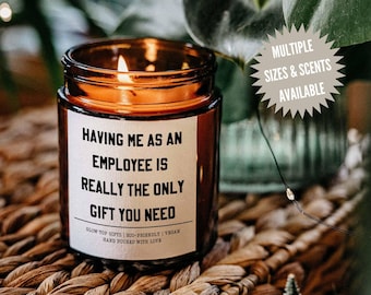 Fun Gift for Boss for Boss's Day, Funny Boss Gift, Eco-Friendly Candle, Gift for Boss, Christmas Gift for Boss, Boss's Day Gift Candle