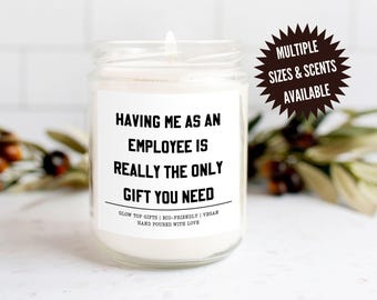 Fun Gift for Boss for Boss's Day, Funny Boss Gift, Eco-Friendly Candle, Gift for Boss, Christmas Gift for Boss, Boss's Day Gift Candle