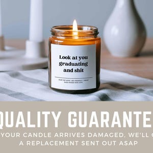 Graduation Candle Gift, Funny Grad Gift for Her, Scented Candles Best Friend Gift for Graduation, High School Graduation, Gift for Him image 3