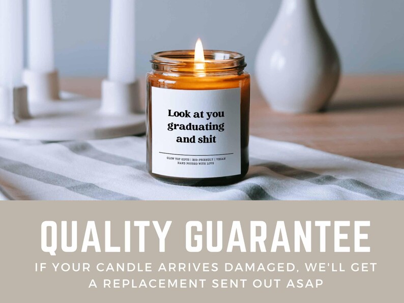 Graduation Candle Gift, Funny Grad Gift for Her, Scented Candles Best Friend Gift for Graduation, High School Graduation, Gift for Him image 3