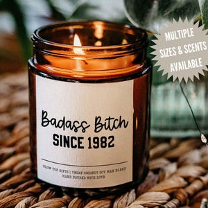 Funny Birthday Gift for Her, Badass Bitch Candle, Custom Birthday Candle, Sister Birthday Gift, Personalized Birthday Gift For Friend