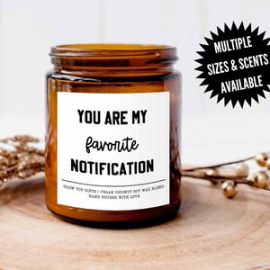 You Are My Favorite Notification Scented Soy Candle, Long Distance Couple Gift, Valentine&#39;s Day Gift, Anniversary Gift, Christmas Gift