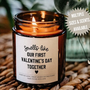 Valentines Gift For Her, Smells Like Our First Valentine&#39;s Day Gift, Valentine Candle, Vday Gifts For Her, Valentines Gift for Girlfriend