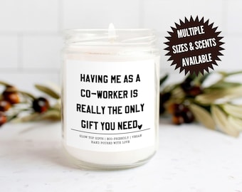 Funny Co-Worker Gift, Gift for Coworker, Scented Jar Candle Gift, Sarcastic CoWorker Gift, Birthday Gift for Coworker, Christmas Gift