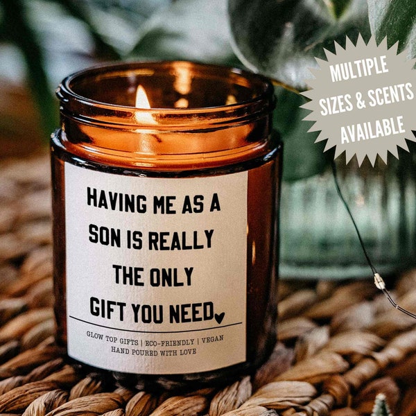 Having Me As A Son Candle, Funny Gift for Mom, Mother's Day Gift, Christmas Gift, Gift for Mom, Sarcastic Mom Gift from Son, Xmas Candle
