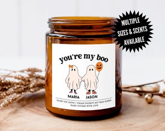 Personalized Halloween Candle Gift, Ghost Couple Halloween Gift, Custom Halloween Candle, Fall Candle Gift for Girlfriend