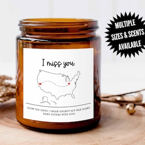 I Miss You Candle, I Miss You Gift, Long Distance Valentine's Day Gift, State to State, States Gift, Long Distance Friendship, Custom Gift