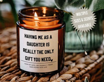 Muttertagsgeschenk für Mama von Tochter, mit mir als Tochter Kerze, sarkastisches Mama Geschenk, lustiges Geschenk für Mama, Mama Kerze, Geschenk für Papa