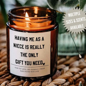 Regalo para tía de mi sobrina, vela "Tenerme como sobrina", regalo sarcástico para tía, regalo divertido para tía, regalo de cumpleaños para tía, regalo de Navidad para tía