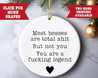 Christmas Ornament Gift for Boss, Thank You Gift for Manager, Best Boss Ever Gift, Funny Boss Gift, Gag Gift from Group for Boss