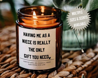 Gift for Aunt from Niece, Having Me As A Niece Candle, Sarcastic Aunt Gift, Funny Gift For Aunt, Aunt Birthday Gift, Aunt Christmas Gift