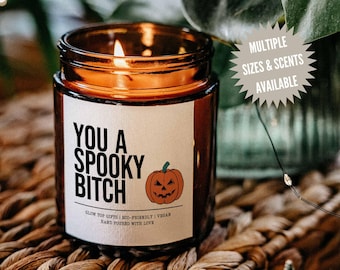 Fun Halloween Candle Decor, You a Spooky Bitch Candle, Funny Halloween Decor, Halloween Candle, Halloween Party Favor, Halloween Decoration