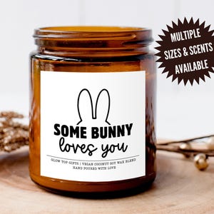 Świeca wielkanocna prezent dla niej, Some Bunny Loves You Gift Zapachowa świeca sojowa, Dekoracja wielkanocna, Prezent wielkanocny, Prezent dla niej, Prezent dla niego, Prezent wielkanocny