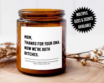 Mom Thanks for Your DNA Funny Mothers Day Gift, Mom&#39;s Birthday Candle, Mom Gift from Daughter, Funny Candles for Mom, Best Mom Ever Gifts