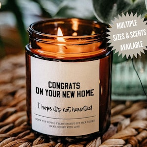 Cute Housewarming Gift, Hope Your House Isn&#39;t Haunted, Funny Candle Gift, Moving Away Gift, Homeowner Gift, New Home Gift, Housewarming Gift
