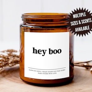 Hey Boo Herbstkerze, Halloween Kerze, Halloween Geschenke, Halloween Dekor, Kürbis Gewürzkerze, Geschenk für Freundin, Halloween Kerze für Sie