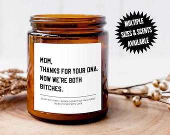 Mom Thanks for Your DNA Funny Mothers Day Gift, Mom's Birthday Candle, Mom Gift from Daughter, Funny Candles for Mom, Best Mom Ever Gifts