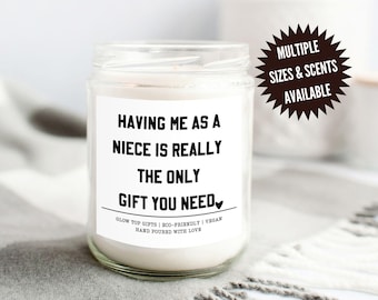 Gift for Aunt from Niece, Having Me As A Niece Candle, Sarcastic Aunt Gift, Funny Gift For Aunt, Aunt Birthday Gift, Aunt Christmas Gift