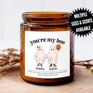 Personalized Halloween Candle Gift, Ghost Couple Halloween Gift, Custom Halloween Candle, Fall Candle Gift for Girlfriend