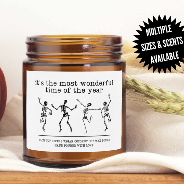 Dancing Skeleton Halloween Candle, Skeleton Halloween Decor, Funny Halloween Candle, Fall Scented Candle, Halloween Skeleton Decor