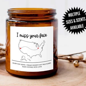 I Miss Your Face Candle, I Miss You Gift, Long Distance Valentine's Day Gift, State to State Gift, States Gift, Long Distance Custom Gift