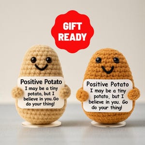 Handmade Positive Potato/Crochet Amigurumi/Handmade Toy/Emotional Support Gift/Personalized Gift.