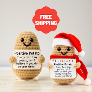 Handmade Positive Potato/Crochet Amigurumi/Handmade Toy/Emotional Support Gift/Personalized Gift.