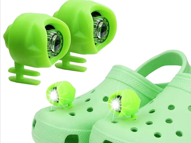 Two Rechargeable Croc Lights, White, Black, Green, Red and Blue