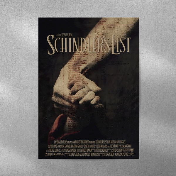 Schindler's List Poster / Movie Poster / Aesthetic poster / Retro Poster / LoFi Poster / Motivational Poster /  Mid Century Poster