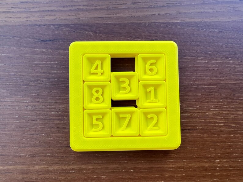 Sliding Number Tile Puzzle Brain Teaser Game 3D Printed 8 Etsy