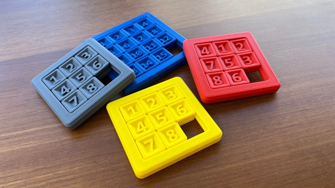 Sliding Number Tile Puzzle Brain Teaser Game 3D Printed 8 Etsy