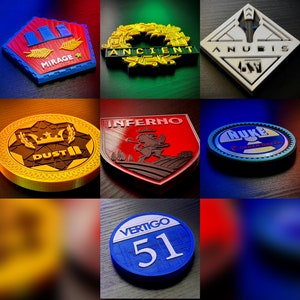 Lot de logos CS2 Map Pool - Fichiers STL imprimables en 3D