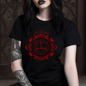 Sigil of Lilith, Lilith Symbol T-shirt// Seal of Lilith, Occult Wiccan Clothing, Gothic Shirt, Pagan Clothing, Feminist T shirt