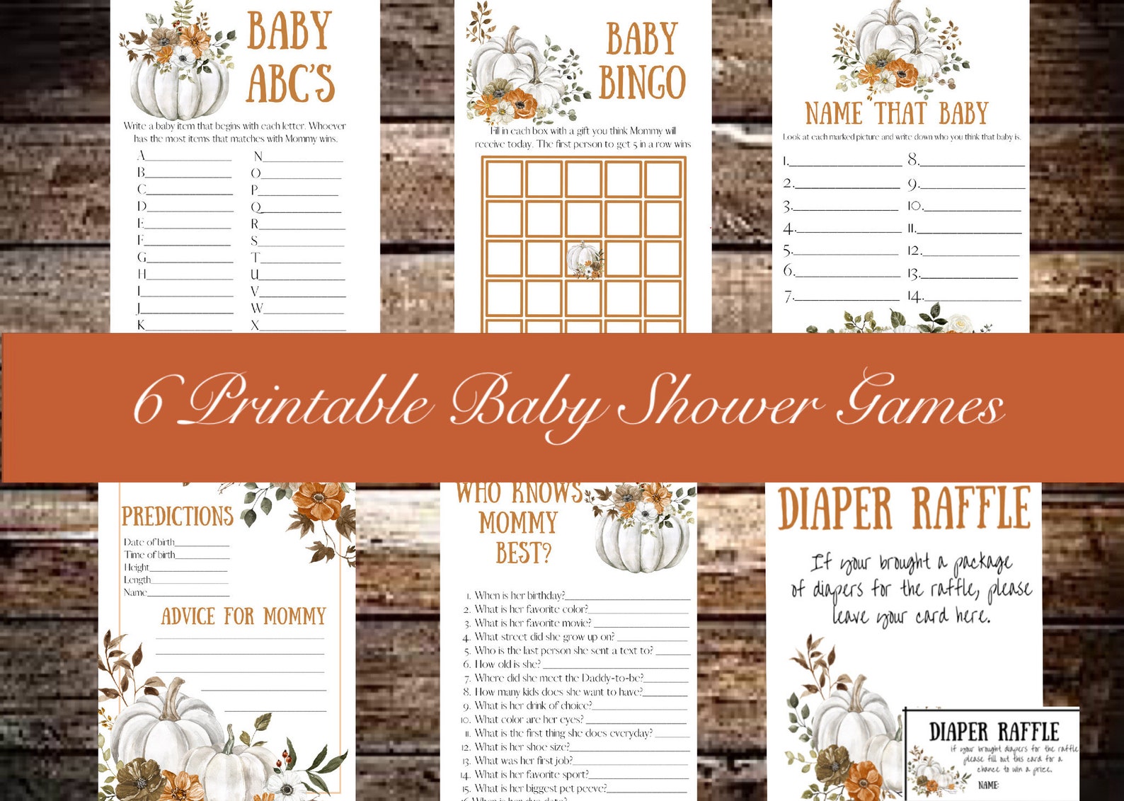 Printable Baby Shower Games, Fall Baby Shower, Little Pumpkin Baby ...