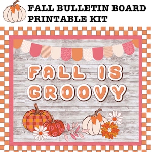 Fall Bulletin Board, Retro Bulletin Board, Retro Fall Class Door, Autumn, Halloween, Thanksgiving, Classroom Decorations, Bulletin Board Kit