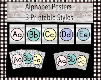 Klassenzimmer Alphabet Poster, Elementare Alphabet Poster, druckbare Klassenzimmer Poster, Vorschul Alphabet Poster, ABC Klassenzimmer Dekor