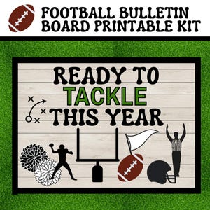 Football Bulletin Board Printable Kit, Classroom door, Back to School, Fall Bulletin Board Kit, Homecoming Bulletin Board, Tackle Our Goals