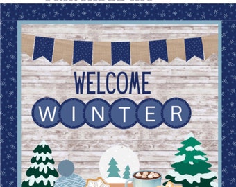 Winter Bulletin Board Printable Kit, Welcome Winter class bulletin board, classroom door, class decor, snow bulletin board printable kit