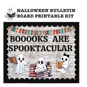 Halloween Bulletin Board, Reading Bulletin Board, Library, Classroom Decoration, Class Door, Book Bulletin Board, Reading Corner, Fall
