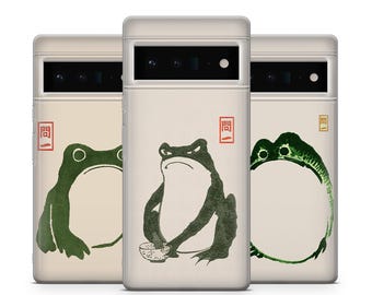 Matsumoto Hoji Handyhülle Grumpy Frog für Google Pixel 10, 10A, 9, 9Pro, 8A, 7Pro, Samsung S26Ultra, S25Fe, S24, S23, A16, iPhone 17e