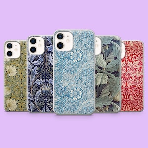 William Morris Phone Case Art Deco Art Nouveau Cover for iPhone 17, 16, 15, 14, 13, 12, Samsung S25, S24, S23, S22, A16, A56, A15, Pixel 10