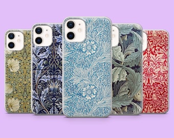 William Morris Phone Case Art Deco Art Nouveau Cover for iPhone 17, 16, 15, 14, 13, 12, Samsung S25, S24, S23, S22, A16, A56, A15, Pixel 10