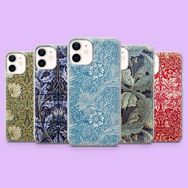 William Morris Coque de portable Art nouveau Modernisme Art Cover pour iPhone 15, 14, 13, 12, 11, Samsung S24, S23FE, S22, A15, A54, A25, A14, Pixel 8