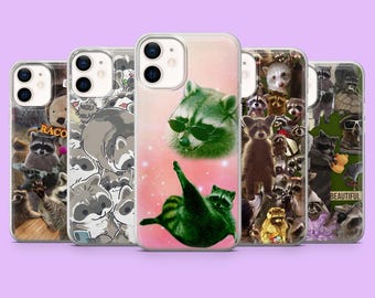 Raccoon Phone Case Racoon Funny Meme Phone Cover for iPhone 17, 16e, 15, 14, 13, 12, Samsung S25, S24Ultra, S23, S22, A16, Pixel 10Pro, 9, 8