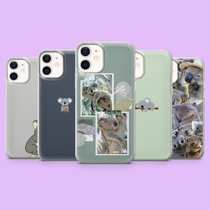Schattige slapende koala telefoonhoesje schattig kawaii dieren hoes voor iPhone 16, 15, 14, 13, 12, Samsung S25, S24, S23, S22, A16, A55, A25, Pixel 9