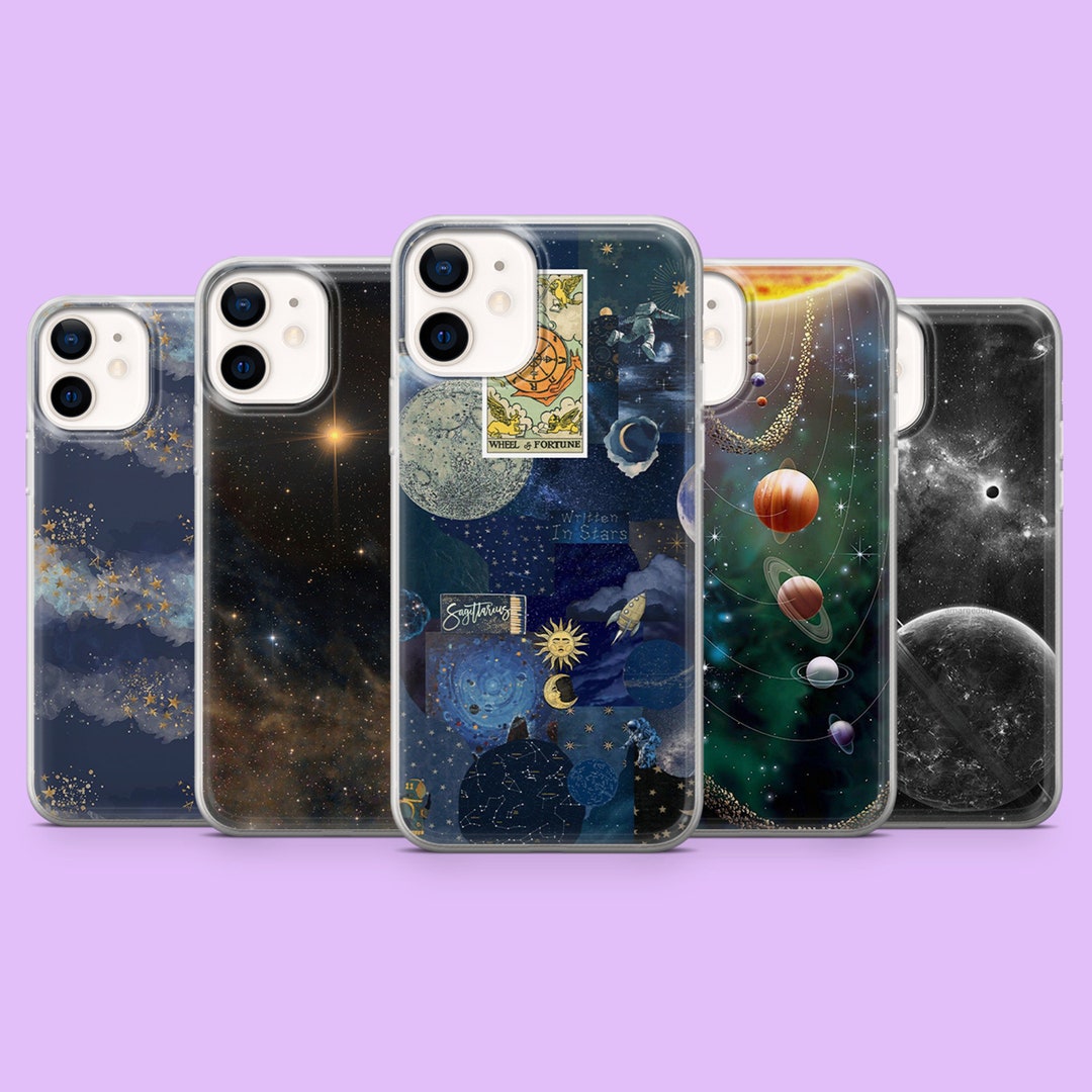 Solar System Phone Case Moon Stars Cover for iPhone 15, 14, 13