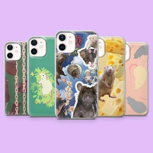 Funny Rat Phone Case Mice Rodent Cover for iPhone 17Pro, 16, 15Pro, 14, 13, 12, Samsung S25, S24Fe, S23, S22, A16, Pixel 10Pro XL, 9Pro, 8A