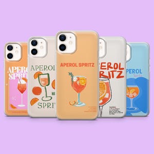 Aperol Spritz Coque pour iPhone 16e, 15, 14, 13, 12, Samsung S25, S24, S23, S22, A16, A55, A35, Pixel 9, 8A