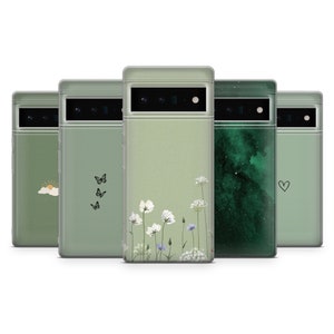 Custodia per telefono minimalista Greenery Simple Cover per Google Pixel 9, 9 Pro, 8A, 7Pro, 6A, Samsung Galaxy S25, S24, S23, A25, A16, iPhone 16e, 15